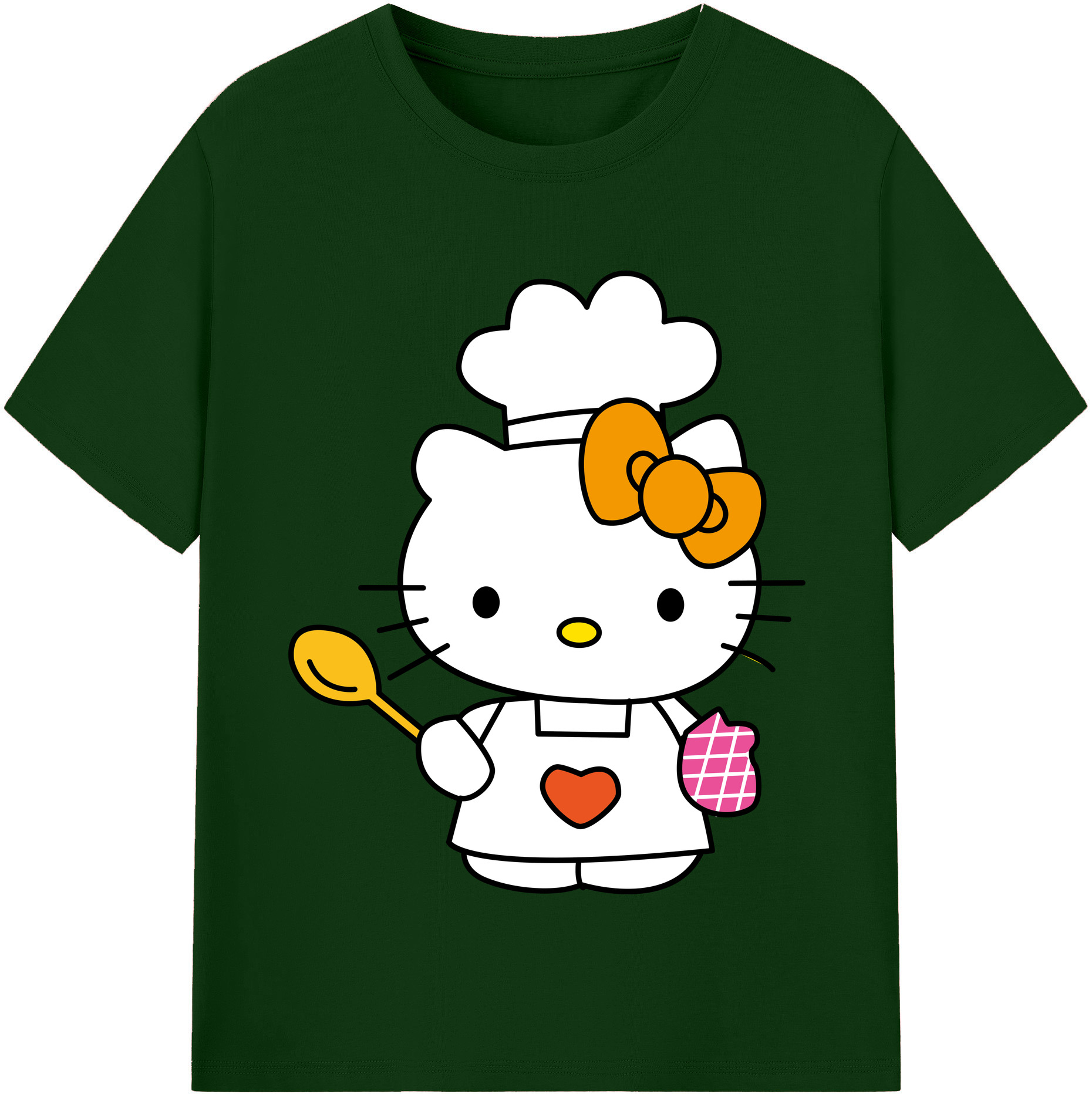 （画像用） Hello Kitty ハローキティ 綿100％半袖Tシャツ（フロントプリント）